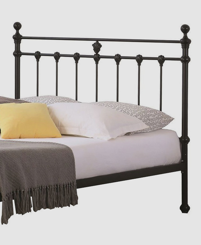 Rawson & Co Black Modern Classic Valarie Steel Bed Frame Temple & ster