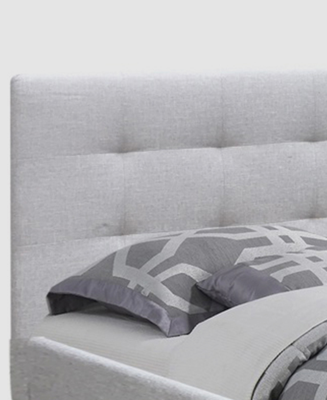 By Designs Light Grey Sam Fabric Bed Frame | Temple & Webster