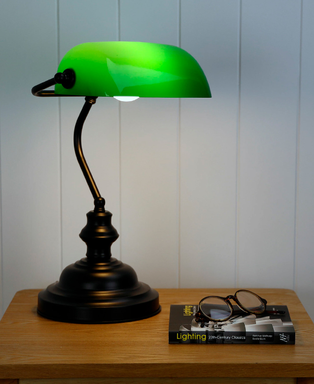 40cm Forio Bankers Desk Lamp with Switch