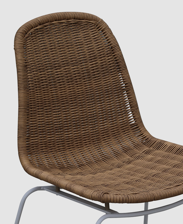 Temple & ster Natural & White Riviera PE Rattan Outdoor Dining Chairs