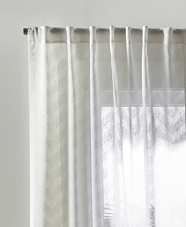 Temple & Webster White Chevron Concealed Tab Top Curtains