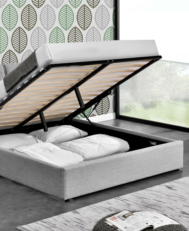 Mikasa Furniture Montu Gas Lift Storage Bed Frame Temple & ster