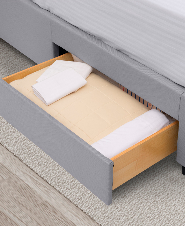 Milano Grey Palermo Bed Base with Drawers | Temple & Webster