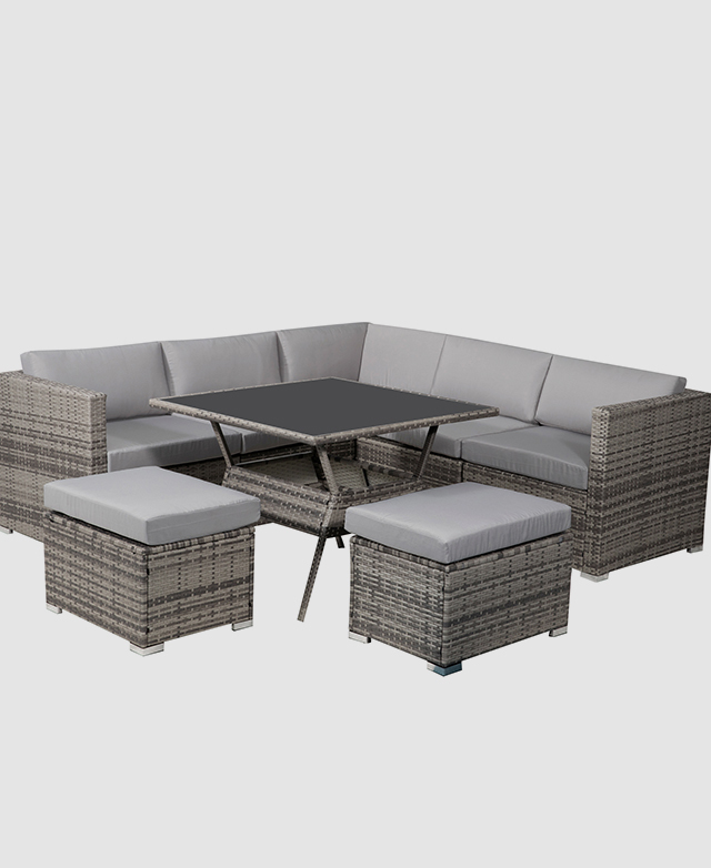 Ever Dreaming Living 7 Seater Grey Shepard Outdoor Dining Table & Chair ...