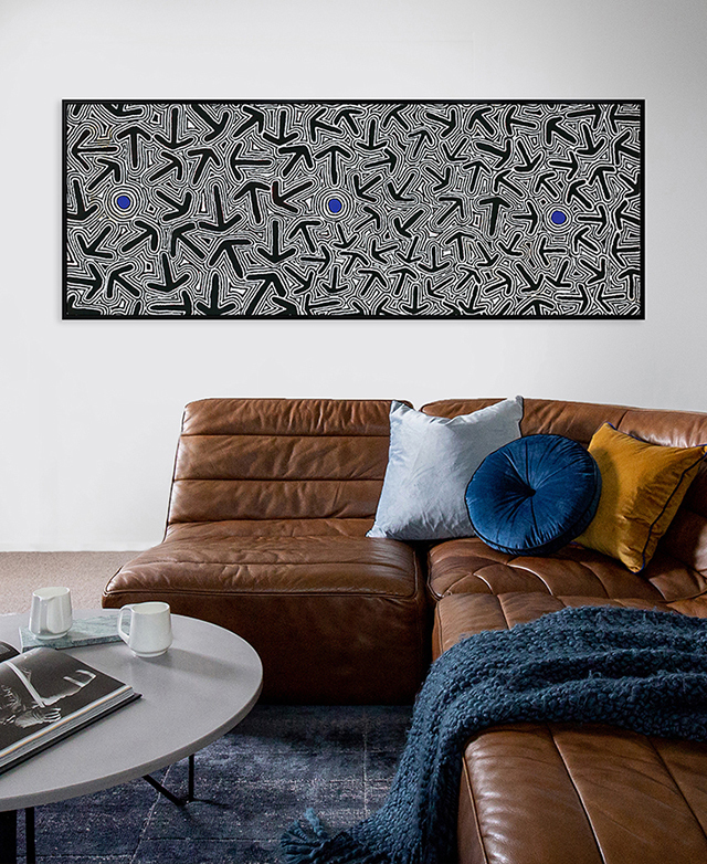 Monochrome with blue pops