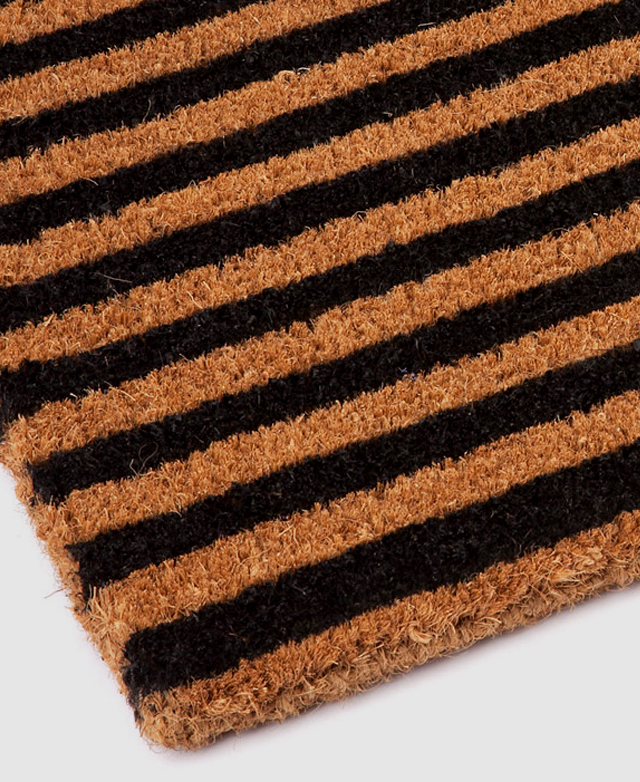 Home & Lifestyle Natural & Black Stripe Coir Doormat | Temple & Webster