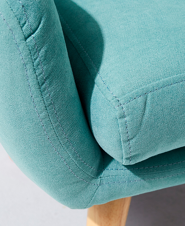 Upholstered in soft cotton fabric Upholstered in soft cotton fabric