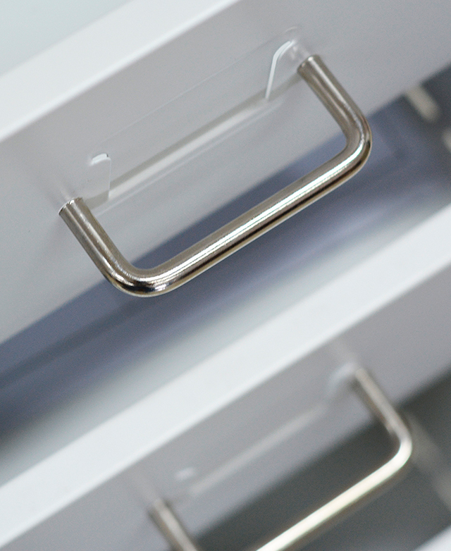 Removable drawer labels Removable drawer labels
