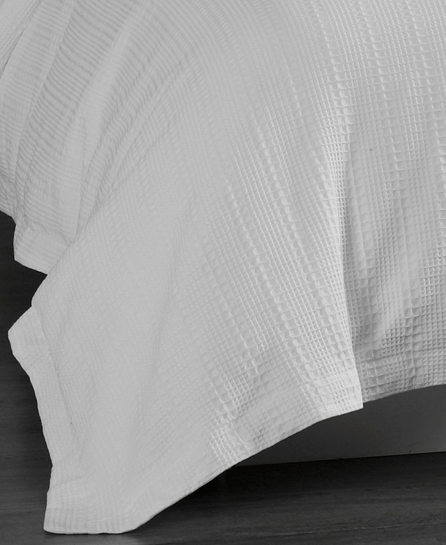 Onkaparinga White Yarra Waffle Cotton Quilt Cover Set Temple & ster