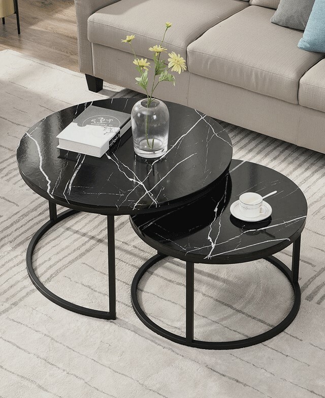 EvieHome 2 Piece Aliyah Nesting Coffee Table Set | Temple & Webster