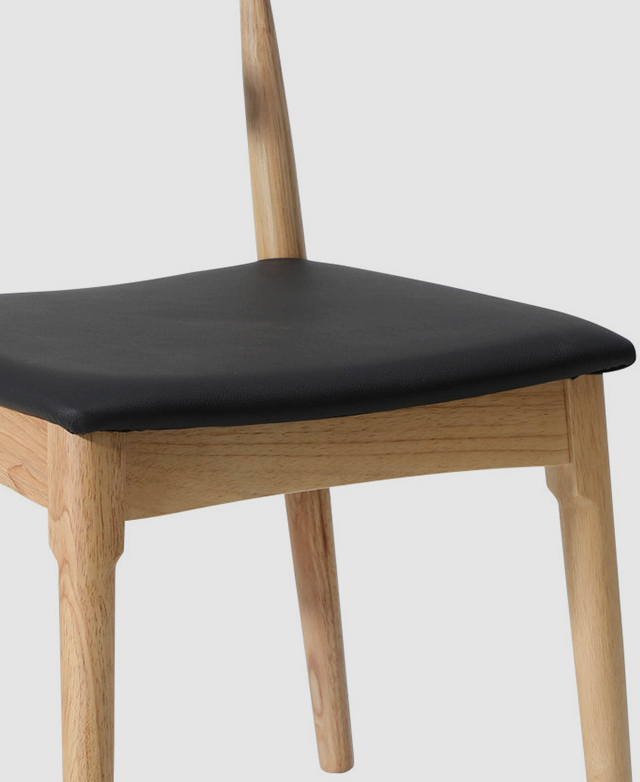 Beautiful, smooth black polyurethane leather seat is in the frame.