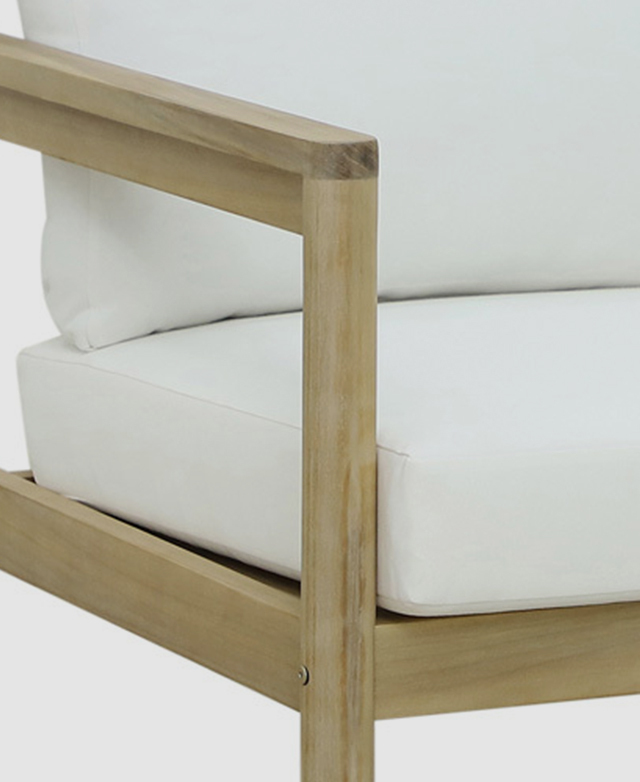Rounded armrest connects to a cylindrical leg for a seamless finish. Rounded armrest connects to a cylindrical leg for a seamless finish.