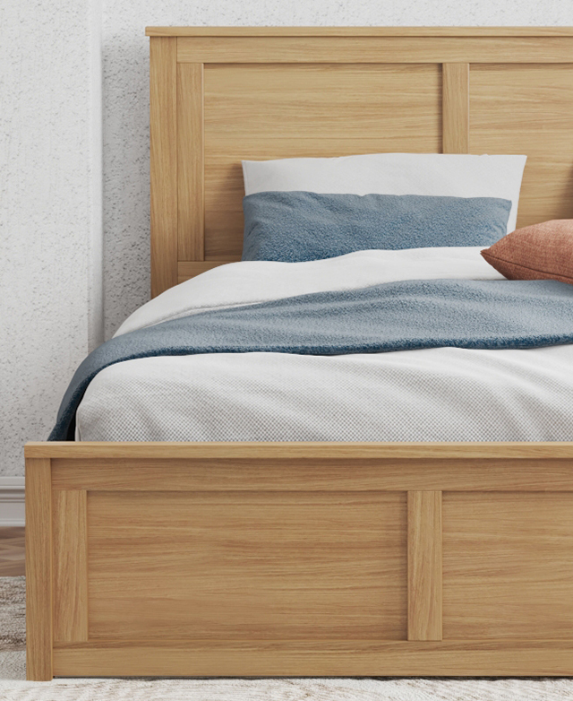 Natural Remolar Pine Wood Gas Lift Storage Bed