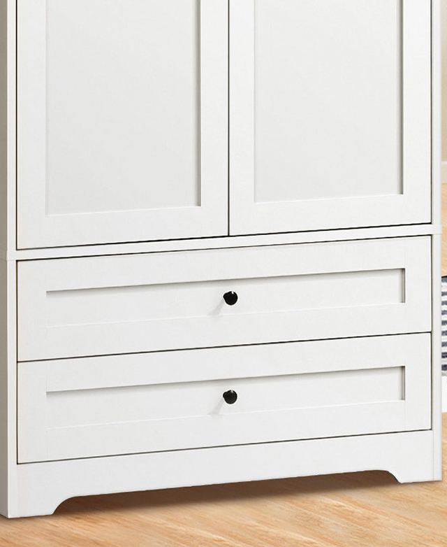 Cropped view shows the panelled detail of the shaker-style drawer and cupboard fronts. Cropped view shows the panelled detail of the shaker-style drawer and cupboard fronts.