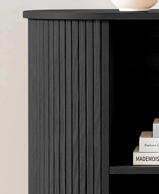 One rounded end with the fluted body highlights the modern look. One rounded end with the fluted body highlights the modern look.
