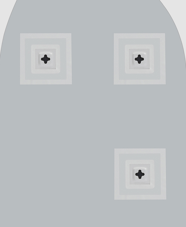 The back of the mirror shows hanging hooks in three different places for versatile hanging options. The back of the mirror shows hanging hooks in three different places for versatile hanging options.