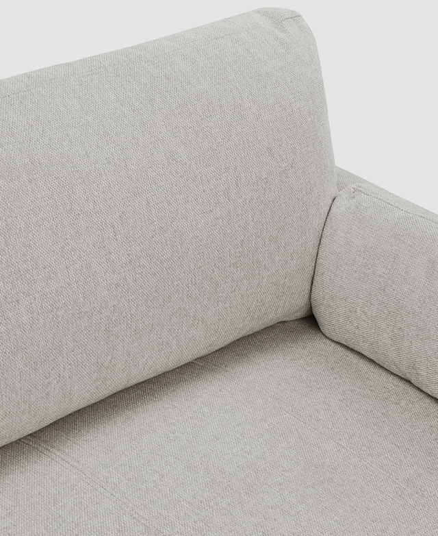 Top-down view of the 'natural' sofa's smooth upholstery.
