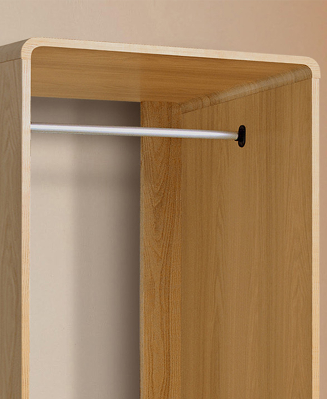 Top portion of the wardrobe is in the frame to underline the rounded corners and the open front and back. Top portion of the wardrobe is in the frame to underline the rounded corners and the open front and back.