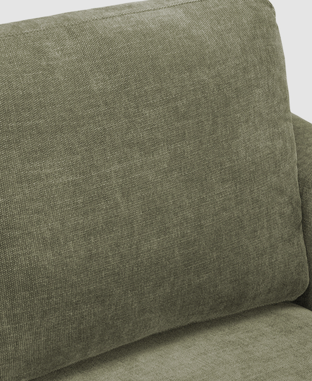 Close view of the sage green premium Warwick upholstery fabric.