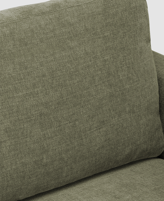 Close view of the sage green premium Warwick upholstery fabric.
