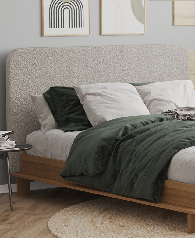 Grey Whinna Boucle Bed