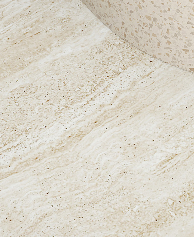 Travertine-look sintered stone