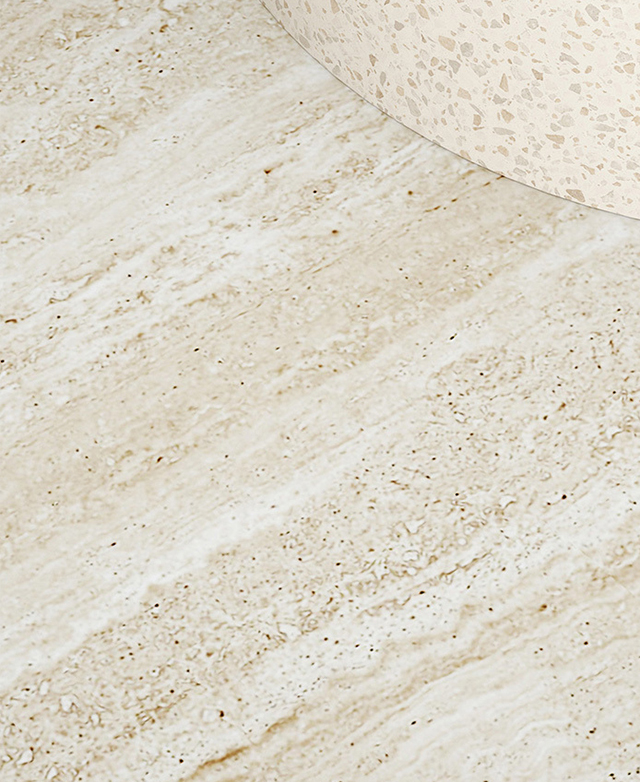 Travertine-look sintered stone