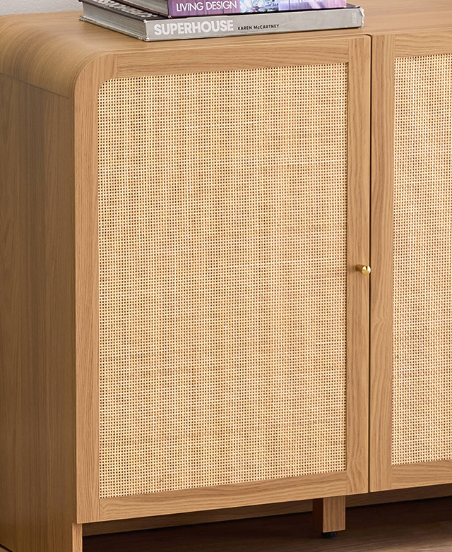 Woven rattan panels