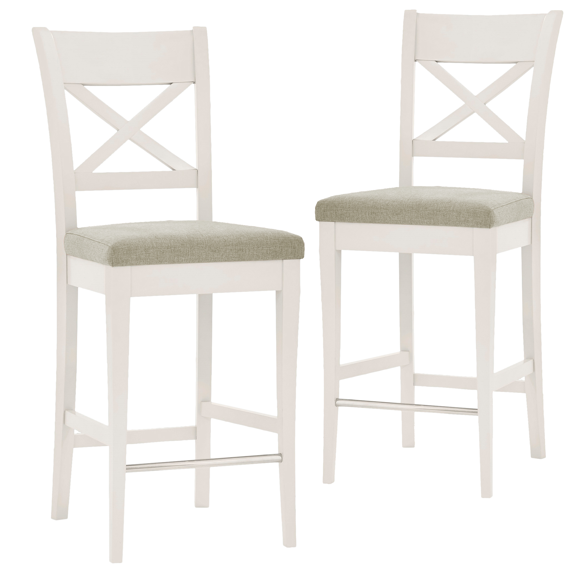 cross back bar stools white