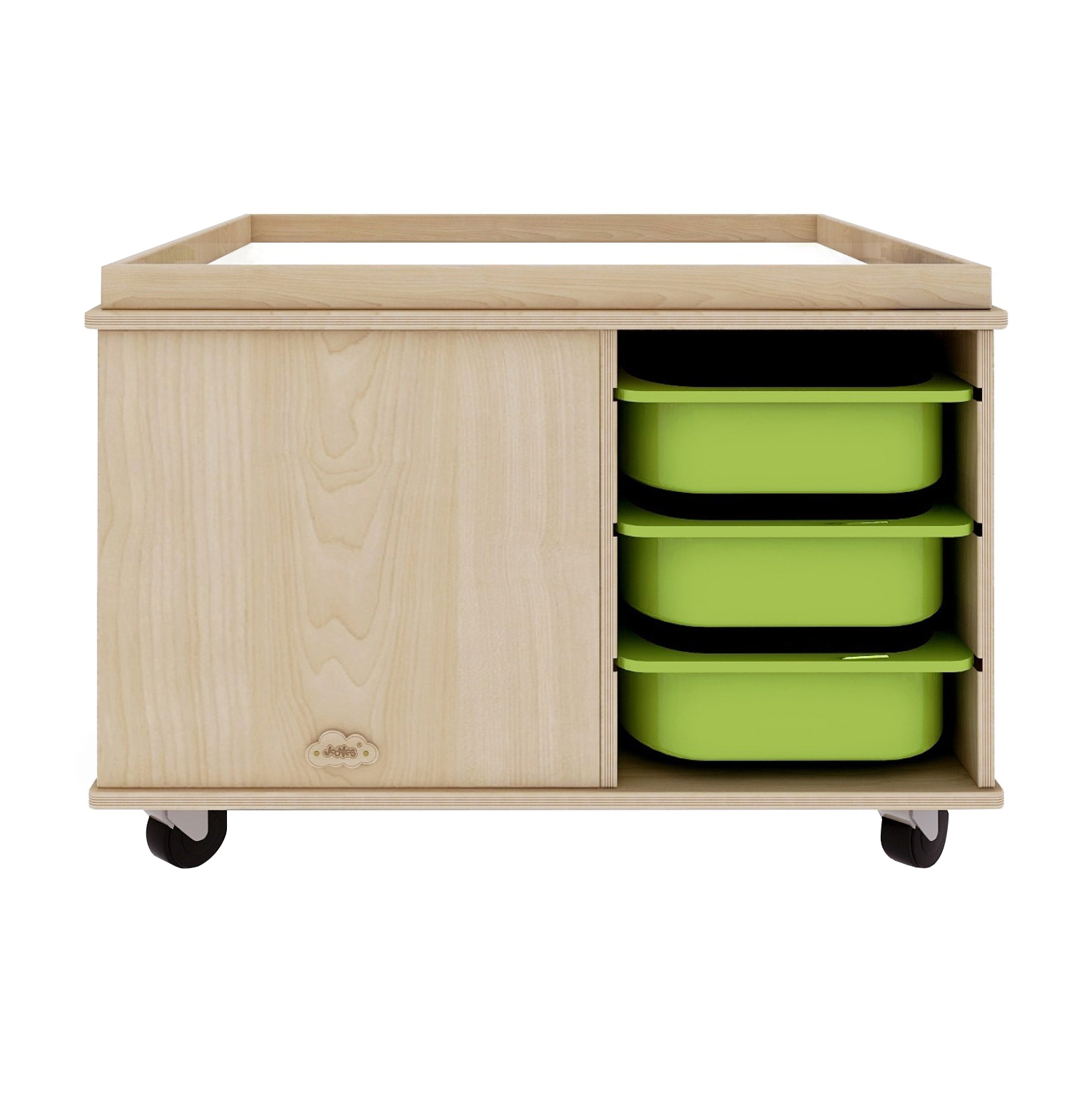 activity table with storage bins