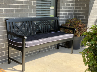 Temple & Webster Black Santa Cruz 3 Seater Acacia Wood Outdoor Bench ...