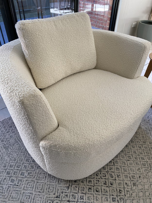 Temple & Webster Killian Boucle Swivel Armchair