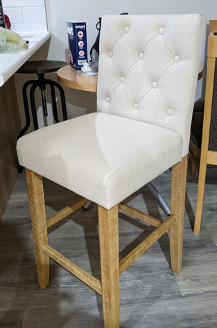 SandStoneSea 65cm Windsor Provincial Linen Barstools | Temple & Webster