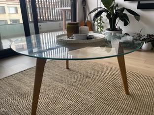 Temple & Webster Stad Glass Top Coffee Table