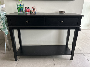 In Home Furniture Style Black Chloe 2 Drawer 1 Shelf Console Table ...