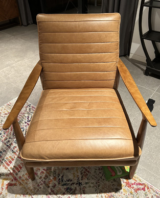 Temple & Webster Aldric Genuine Leather Armchair