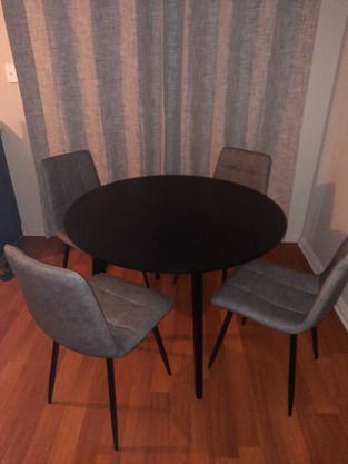 Temple & Webster Black Larsen Round Wooden Dining Table