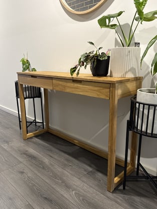 BayviewLiving Olwen Oak Wood Console Table | Temple & Webster