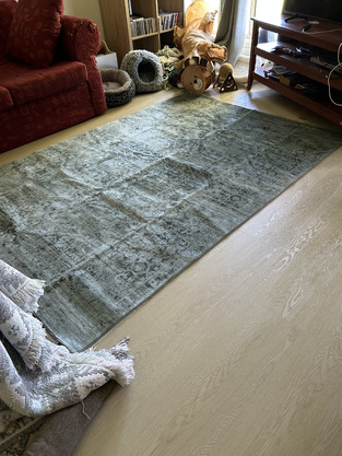 Emerald Green Gemstone Machine Washable Rug