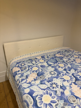 White Quiton Boucle Platform Bed