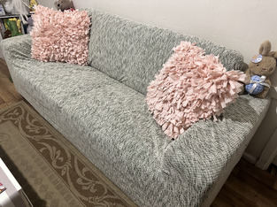 Stretch Faux Linen Sofa Cover