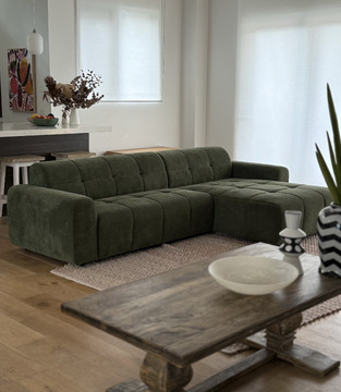 Quinn 4 Seater Upholstered Sofa with Chaise