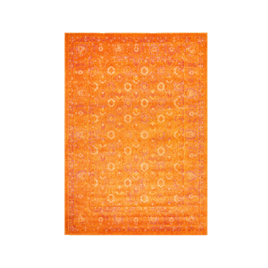 Bright orange traditional rug