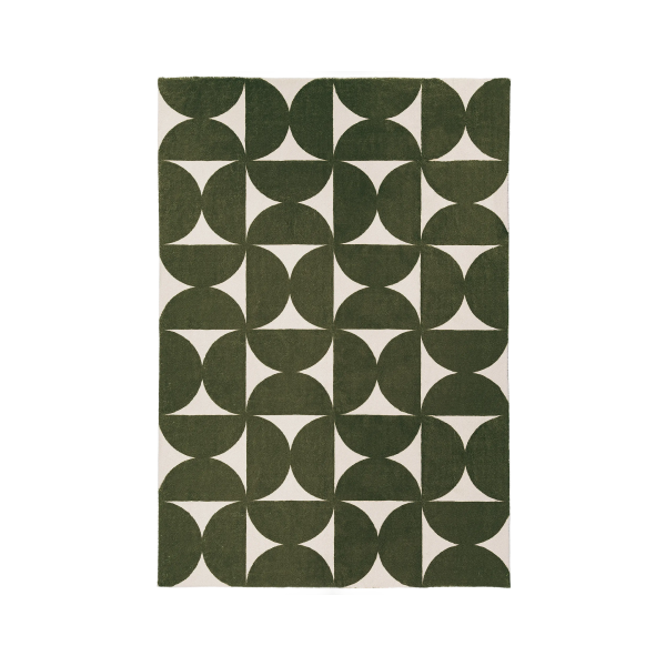 Leaves on green background rug