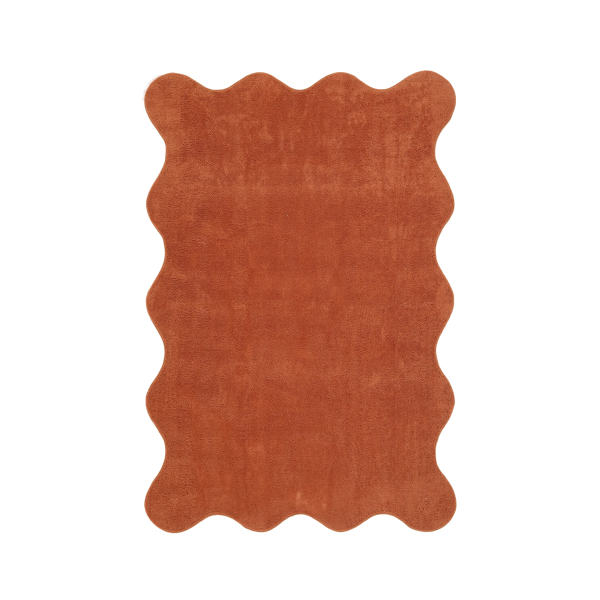 Bright orange traditional rug
